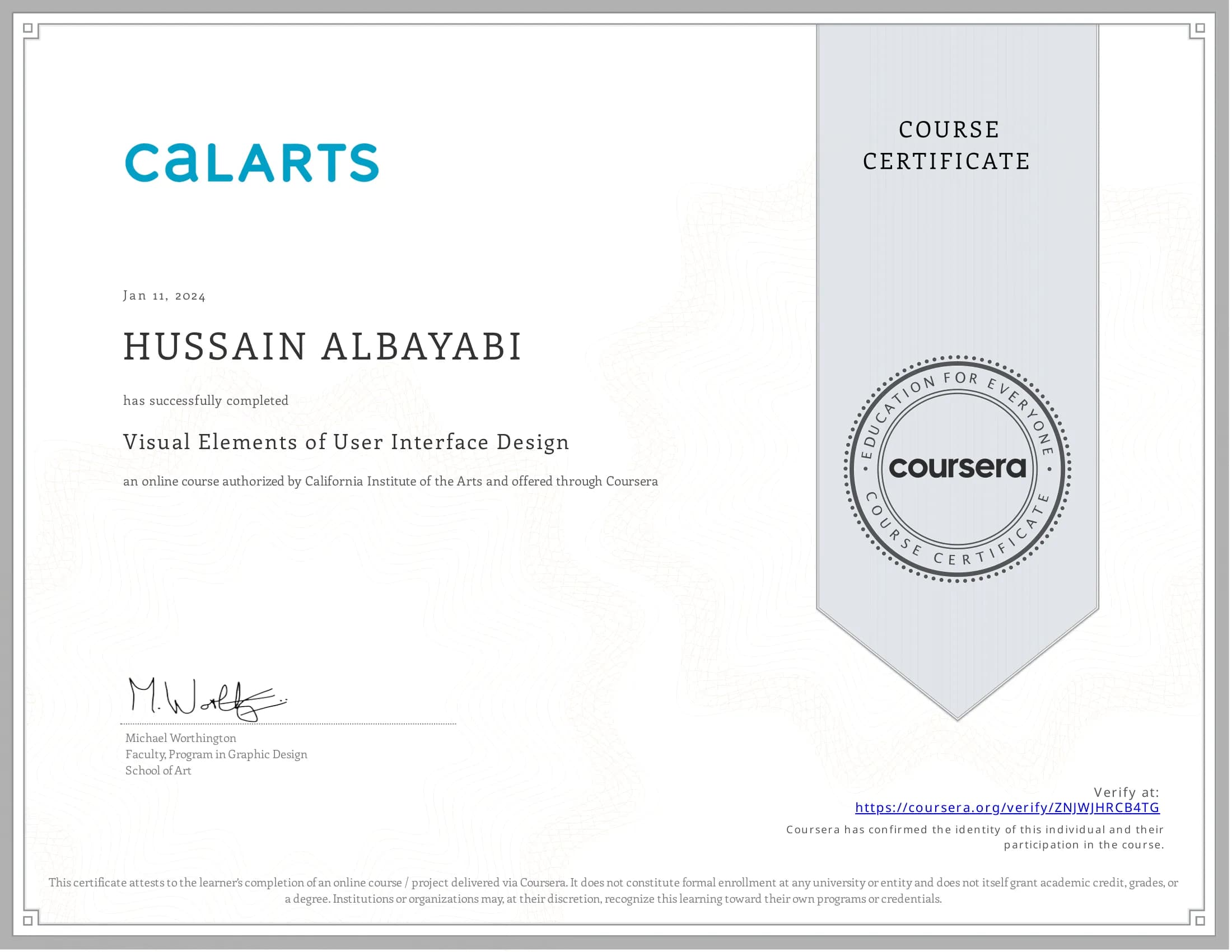 معهد كاليفورنيا للفنون — UI / UX Design Specialization